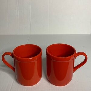 KATE SPADE BY LENOX RED MUGS (SET OF TWO)
